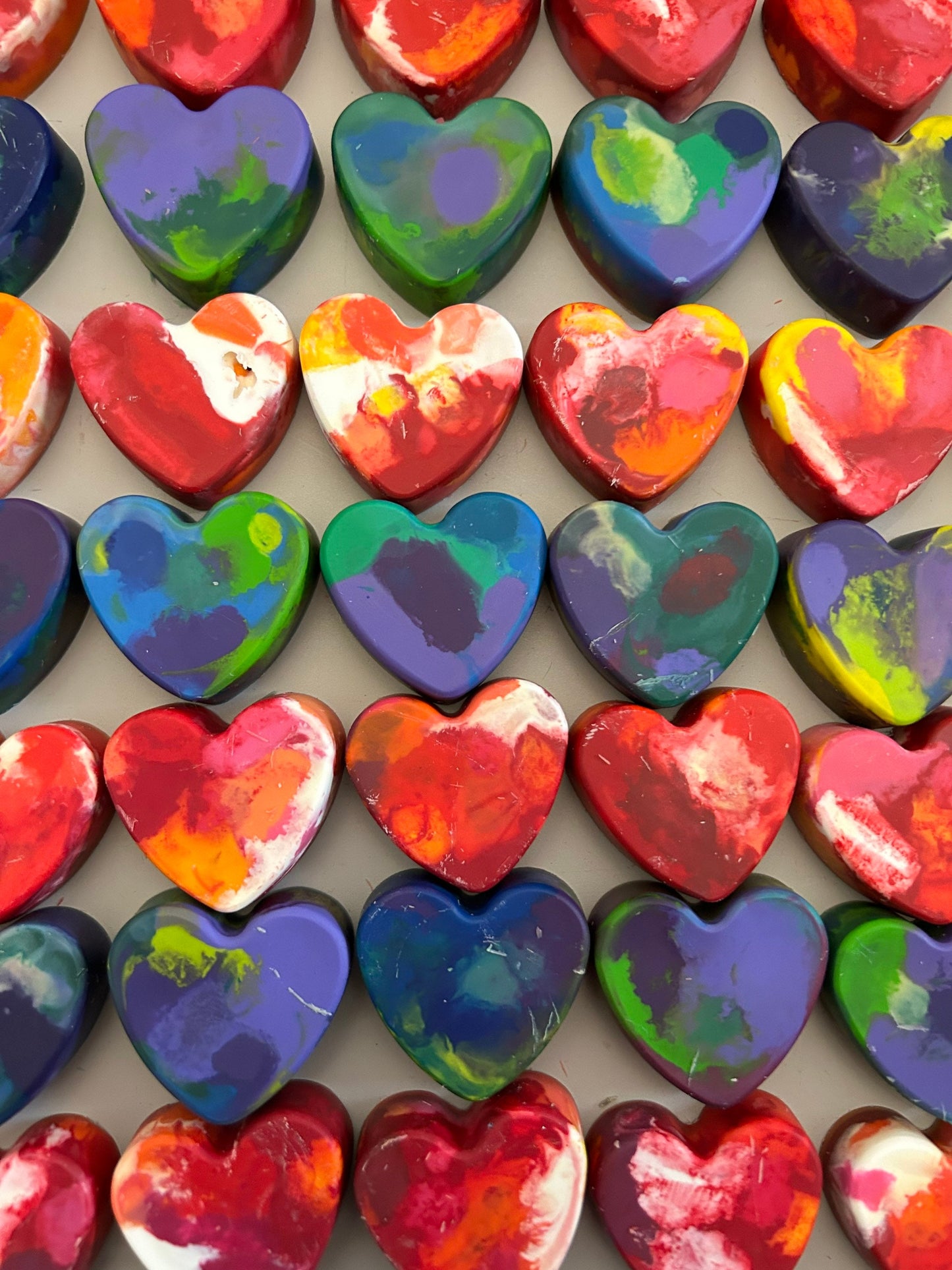 Coloring Valentine Cards with Heart-Shaped Crayons - Classroom Valentines