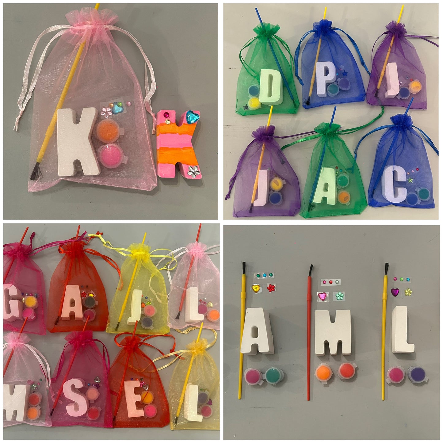 Initial Letter Craft Paint Kit-Unique Party Bag Favor/Fillers Rainbow Craft Set-Paint Set-Craft Party Idea-Children’s Activity Kit