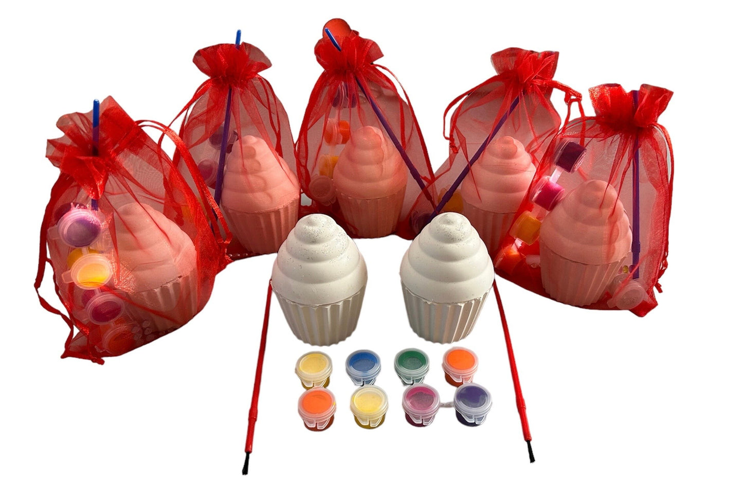 Cupcake  Craft Paint Kit-Unique Party Bag Favor/Fillers Arts & Craft Set-Paint Set-Craft Party Idea-Children’s Activity Kit